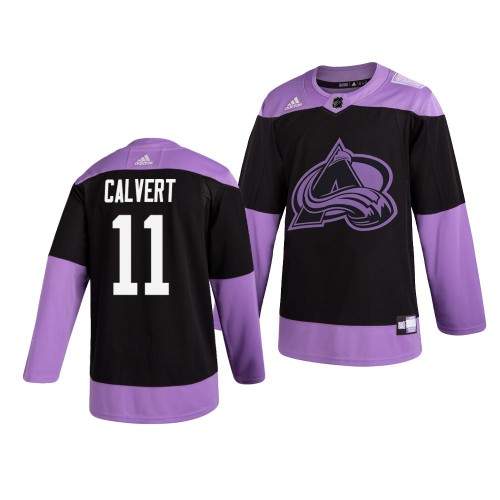 Colorado Colorado Avalanche #11 Matt Calvert Men's Hockey Fights Cancer Practice Jersey Black Men's cheap jerseys for sale - CheapJerseys.Shop