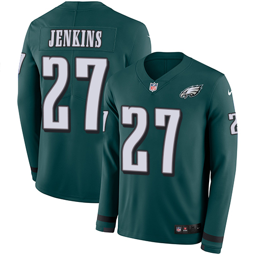 Philadelphia Eagles #27 Malcolm Jenkins Midnight Green Team Color Men's Stitched Limited Therma Long Sleeve Jersey Men's cheap jerseys for sale - CheapJerseys.Shop