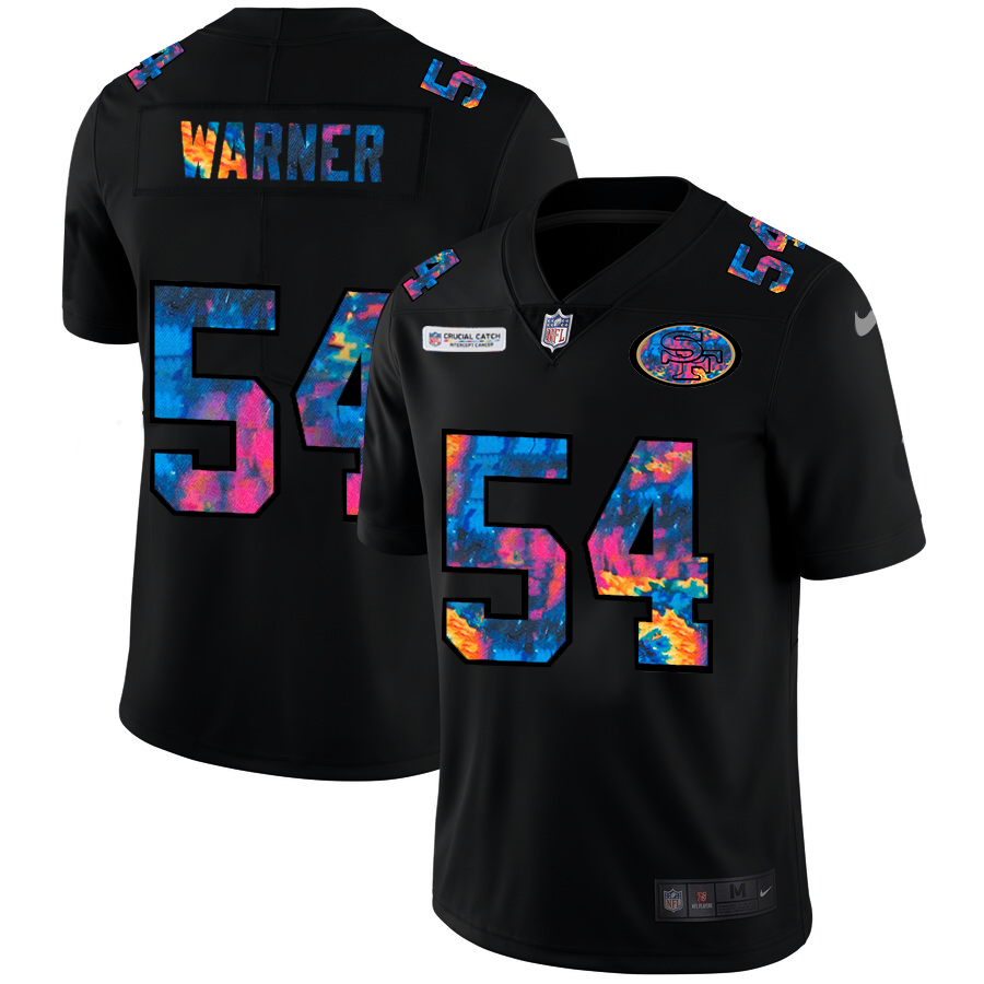 San Francisco 49ers #54 Fred Warner Men's Multi-Color Black 2020 Crucial Catch Vapor Untouchable Limited Jersey cheap jerseys for sale - CheapJerseys.Shop