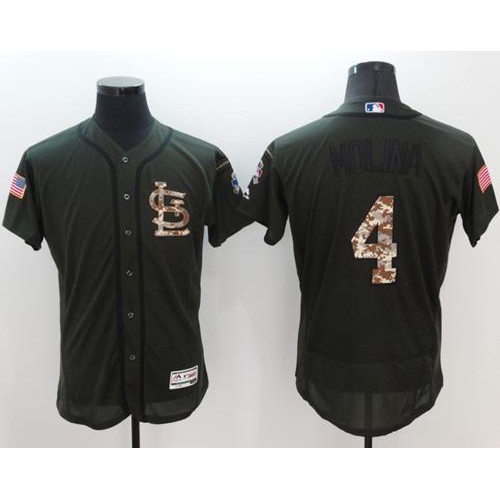 St.Louis Cardinals #4 Yadier Molina Green Flexbase Authentic Collection Salute to Service Stitched Jersey Men's cheap jerseys for sale - CheapJerseys.Shop