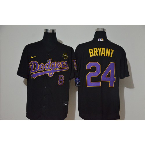 Los Angeles Los Angeles Dodgers #8 #24 Kobe Bryant Men's Black Purple No. Cool Base 2020 KB Patch Jersey Men's cheap jerseys for sale - CheapJerseys.Shop