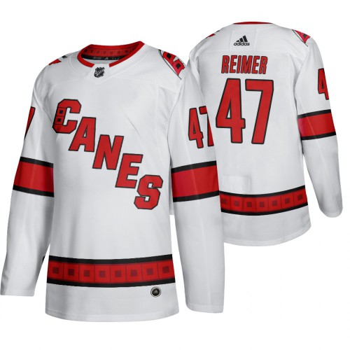 Carolina Carolina Hurricanes #47 James Reimer Men's 2019-20 Away Authentic Player White Stitched Jersey Men's cheap jerseys for sale - CheapJerseys.Shop
