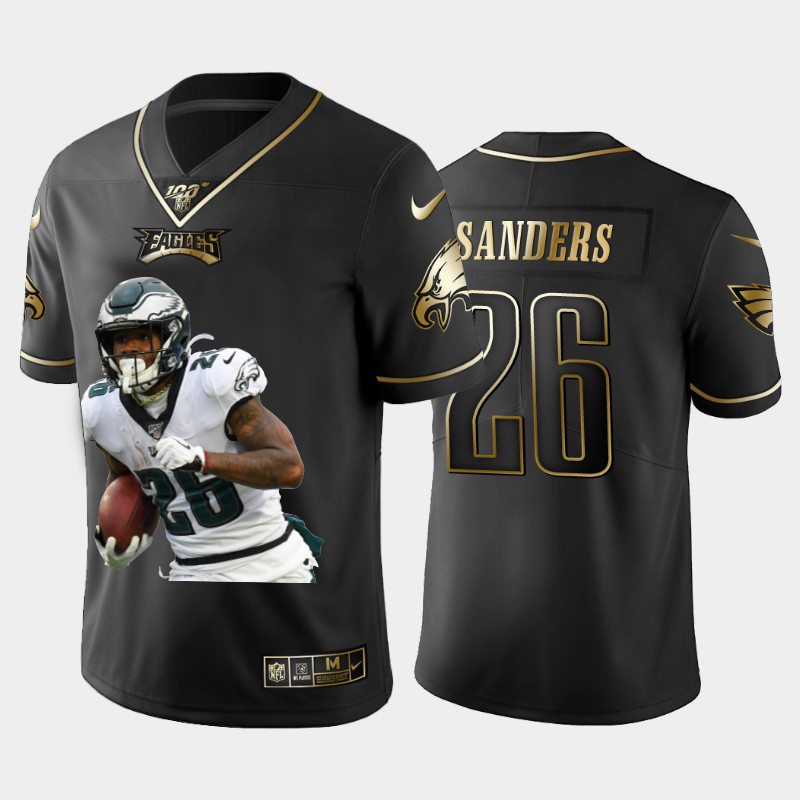 Philadelphia Eagles #26 Miles Sanders Team Hero 1 Vapor Limited 100 Jersey Black Golden cheap jerseys for sale - CheapJerseys.Shop