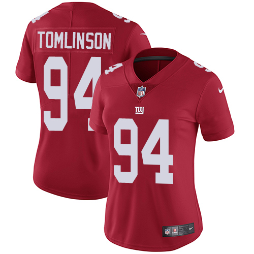 New York Giants #94 Dalvin Tomlinson Red Alternate Women's Stitched Vapor Untouchable Limited Jersey Womens cheap jerseys for sale - CheapJerseys.Shop