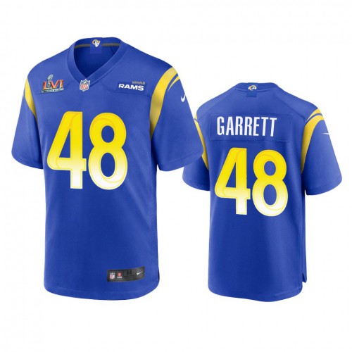 Los Angeles Los Angeles Rams #48 Chris Garrett Men's Super Bowl LVI Patch Game Jersey - Royal Men's cheap jerseys for sale - CheapJerseys.Shop