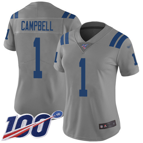 Colts #1 Parris Campbell Gray Women's Stitched Limited Inverted Legend 100th Season Jersey cheap jerseys for sale - CheapJerseys.Shop