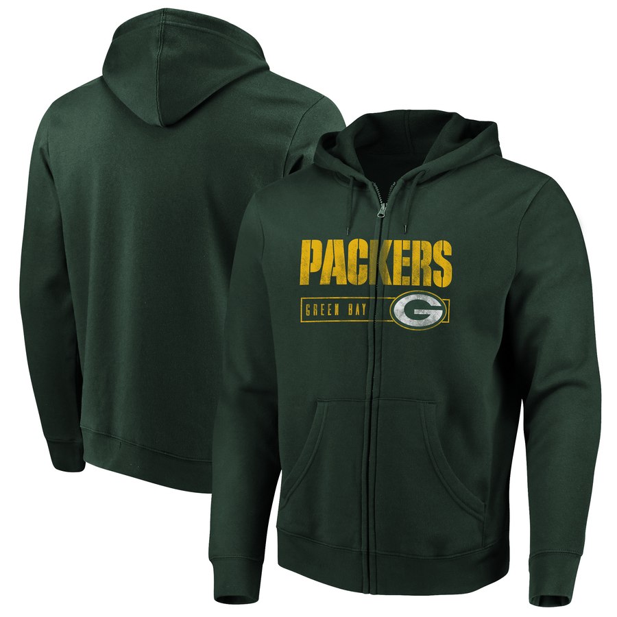 Green Bay Packers Majestic Hyper Stack Full-Zip Hoodie Green cheap jerseys for sale - CheapJerseys.Shop