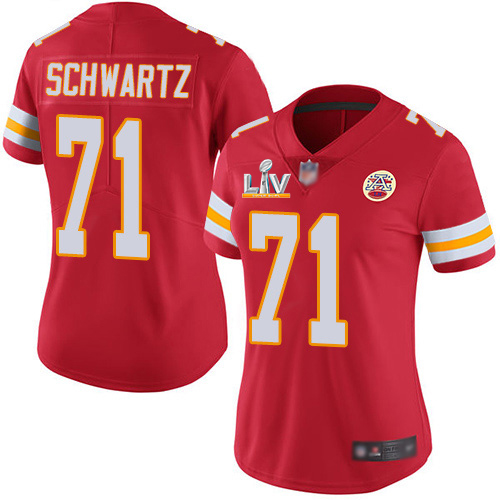 Kansas City Chiefs #71 Mitchell Schwartz Red Team Color Women's Super Bowl LV Bound Stitched Vapor Untouchable Limited Jersey Womens cheap jerseys for sale - CheapJerseys.Shop