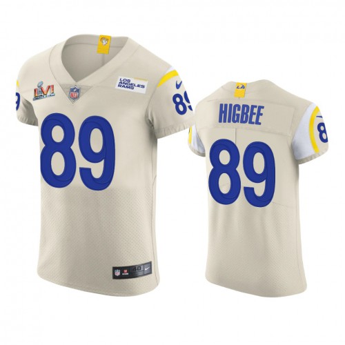 Los Angeles Los Angeles Rams #89 Tyler Higbee Men's Super Bowl LVI Patch Vapor Elite Player Jersey - Bone Men's cheap jerseys for sale - CheapJerseys.Shop
