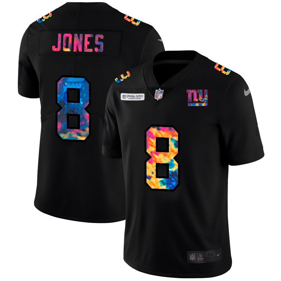 New York Giants #8 Daniel Jones Men's Multi-Color Black 2020 Crucial Catch Vapor Untouchable Limited Jersey cheap jerseys for sale - CheapJerseys.Shop