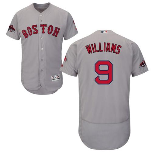 Boston Red Sox #9 Ted Williams Grey Flexbase Authentic Collection 2018 World Series Champions Stitched Jersey Men's cheap jerseys for sale - CheapJerseys.Shop