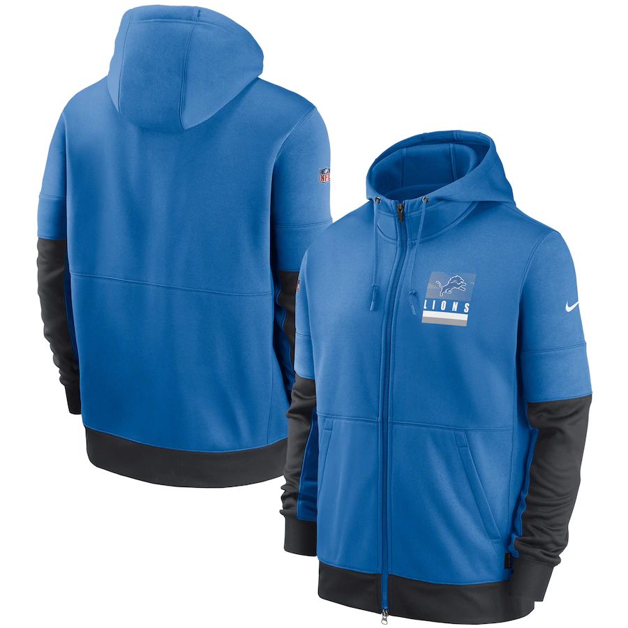 Detroit Lions Sideline Impact Lockup Performance Full-Zip Hoodie Blue cheap jerseys for sale - CheapJerseys.Shop