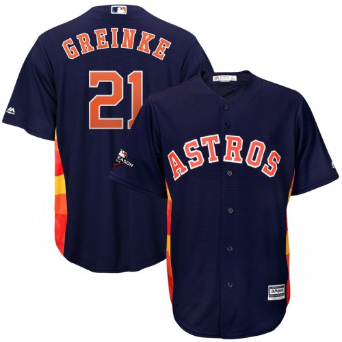 Houston Houston Astros #21 Zack Greinke Majestic 2019 Postseason Official Cool Base Player Jersey Navy Men's cheap jerseys for sale - CheapJerseys.Shop