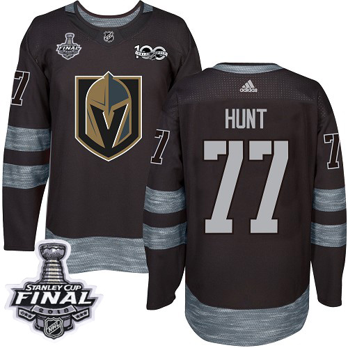 Golden Vegas Golden Knights #77 Brad Hunt Black 1917-2017 100th Anniversary 2018 Stanley Cup Final Stitched Jersey Men's cheap jerseys for sale - CheapJerseys.Shop