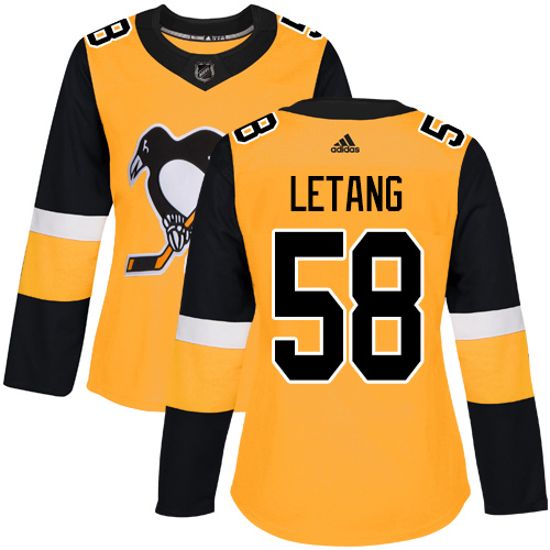 Pittsburgh Penguins #58 Kris Letang Gold Alternate Authentic Women's Stitched Jersey Womens cheap jerseys for sale - CheapJerseys.Shop