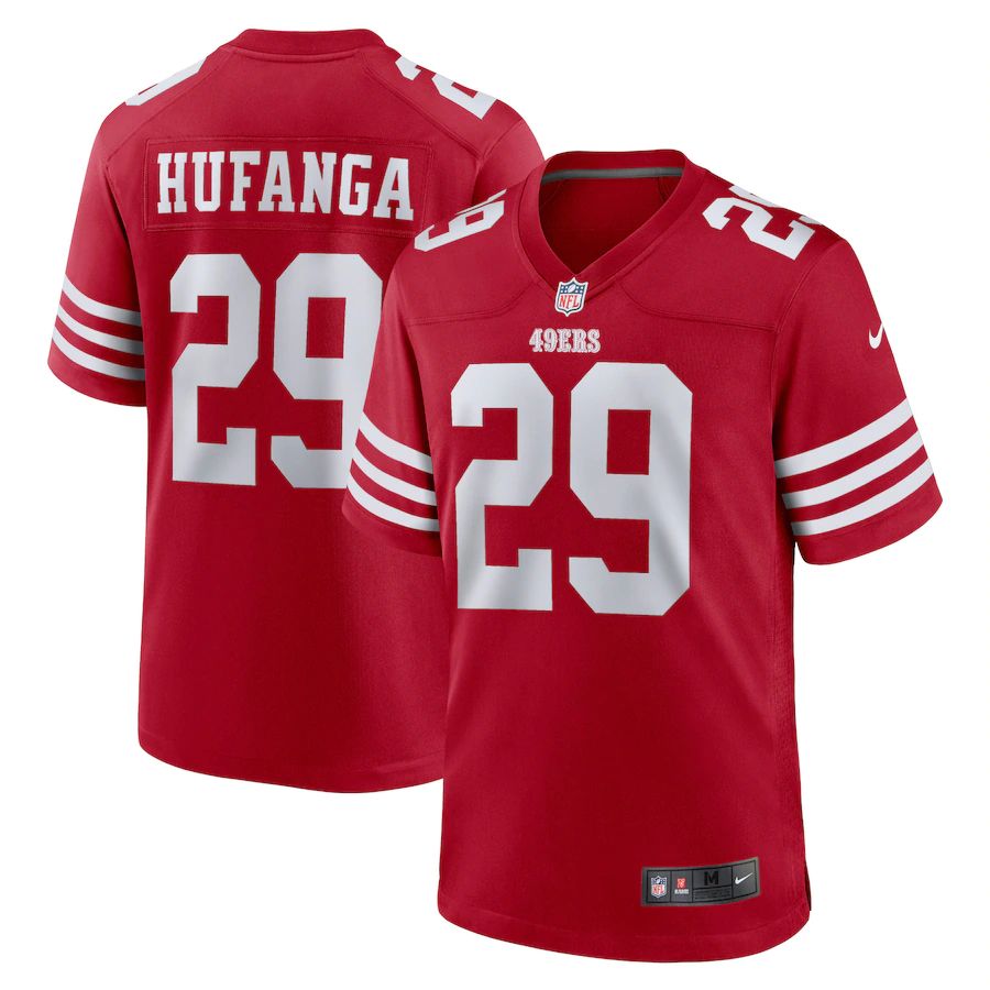 San Francisco 49ers #29 Talanoa Hufanga Men's 2022 Player Game Jersey - Scarlet cheap jerseys for sale - CheapJerseys.Shop