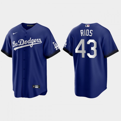 Los Angeles Los Angeles Dodgers #43 Edwin Rios Men's 2021 City Connect Game Jersey Royal Men's cheap jerseys for sale - CheapJerseys.Shop