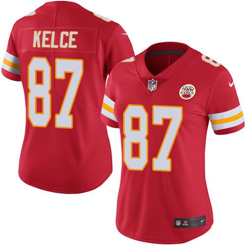 Chiefs #87 Travis Kelce Red Team Color Women's Stitched Vapor Untouchable Limited Jersey cheap jerseys for sale - CheapJerseys.Shop