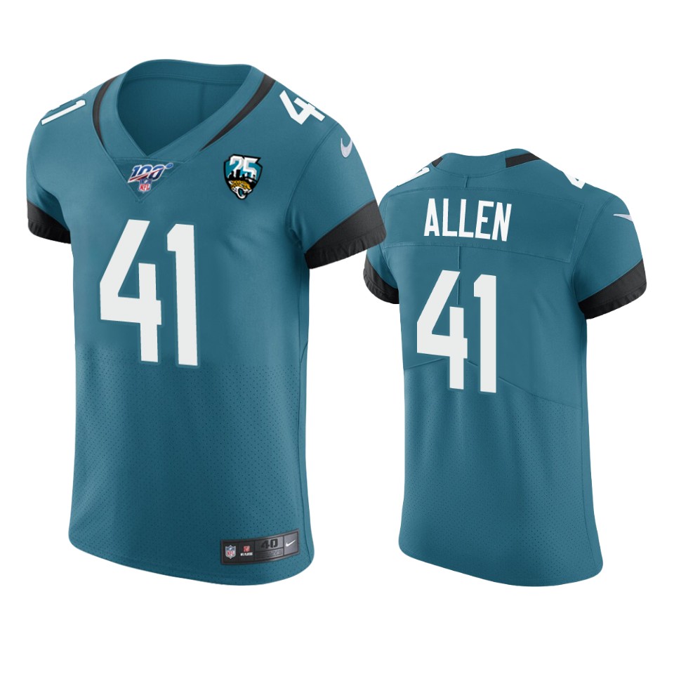 Jacksonville Jaguars #41 Josh Allen Teal 25th Season Vapor Elite Stitched Jersey cheap jerseys for sale - CheapJerseys.Shop