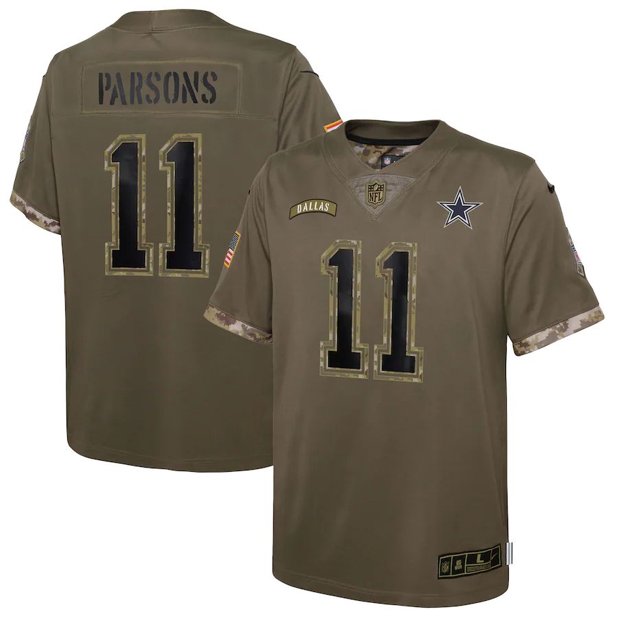 Dallas Cowboys #11 Micah Parsons Youth 2022 Salute To Service Limited Jersey - Olive cheap jerseys for sale - CheapJerseys.Shop