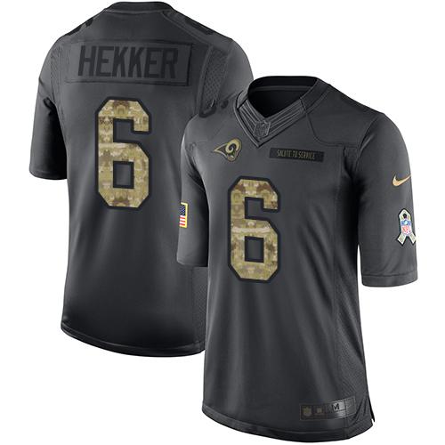 Los Angeles Rams #6 Johnny Hekker Black Men's Stitched Limited 2016 Salute to Service Jersey Men's cheap jerseys for sale - CheapJerseys.Shop