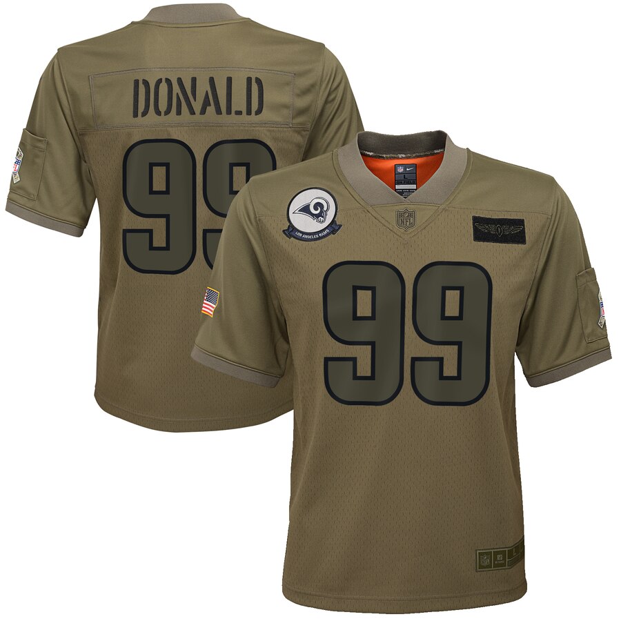 Youth Los Angeles Rams #99 Aaron Donald Camo 2019 Salute To Service Game Jersey cheap jerseys for sale - CheapJerseys.Shop