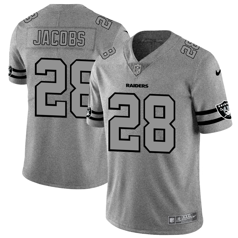 Las Vegas Raiders #28 Josh Jacobs Men's Gray Gridiron II Vapor Untouchable Limited Jersey cheap jerseys for sale - CheapJerseys.Shop