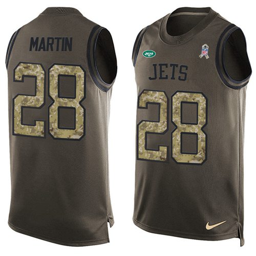 Jets #28 Curtis Martin Green Men's Stitched Limited Salute To Service Tank Top Jersey cheap jerseys for sale - CheapJerseys.Shop