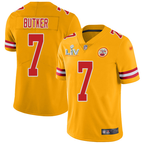Chiefs #7 Harrison Butker Gold Youth Super Bowl LV Bound Stitched Limited Inverted Legend Jersey cheap jerseys for sale - CheapJerseys.Shop