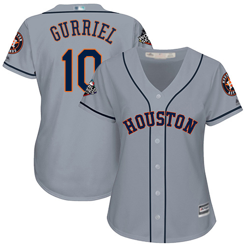 Houston Astros #10 Yuli Gurriel Grey Road 2019 World Series Bound Women's Stitched Jersey Womens cheap jerseys for sale - CheapJerseys.Shop