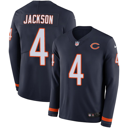 Bears #4 Eddie Jackson Navy Blue Team Color Youth Stitched Limited Therma Long Sleeve Jersey cheap jerseys for sale - CheapJerseys.Shop
