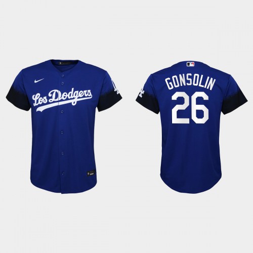 Los Angeles Los Angeles Dodgers #26 Tony Gonsolin Youth 2021 City Connect Jersey Royal Youth cheap jerseys for sale - CheapJerseys.Shop