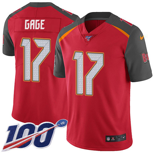 Buccaneers #17 Russell Gage Red Team Color Men's Stitched 100th Season Vapor Untouchable Limited Jersey cheap jerseys for sale - CheapJerseys.Shop