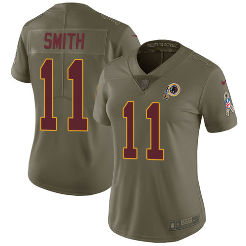 Washington Commanders #11 Alex Smith Olive Women's Stitched Limited 2017 Salute to Service Jersey Womens cheap jerseys for sale - CheapJerseys.Shop