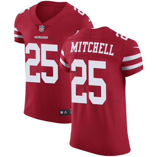 49ers #25 Elijah Mitchell Red Team Color Men's Stitched Vapor Untouchable Elite Jersey cheap jerseys for sale - CheapJerseys.Shop