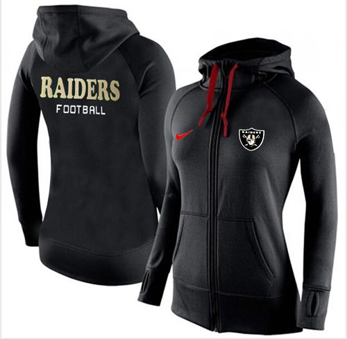 Women's Las Vegas Raiders Full-Zip Performance Hoodie Black_1 cheap jerseys for sale - CheapJerseys.Shop