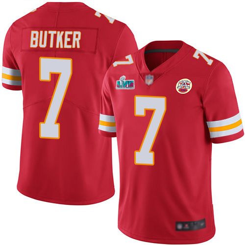 Chiefs #7 Harrison Butker Red Team Color Super Bowl LVII Patch Men's Stitched Vapor Untouchable Limited Jersey cheap jerseys for sale - CheapJerseys.Shop