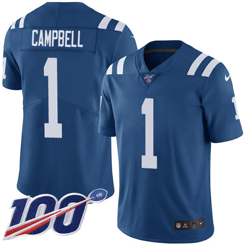 Colts #1 Parris Campbell Royal Blue Team Color Men's Stitched 100th Season Vapor Limited Jersey cheap jerseys for sale - CheapJerseys.Shop