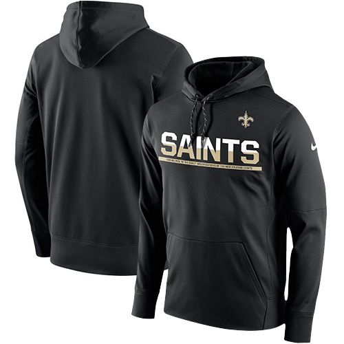 Men's New Orleans Saints Black Sideline Circuit Pullover Performance Hoodie cheap jerseys for sale - CheapJerseys.Shop