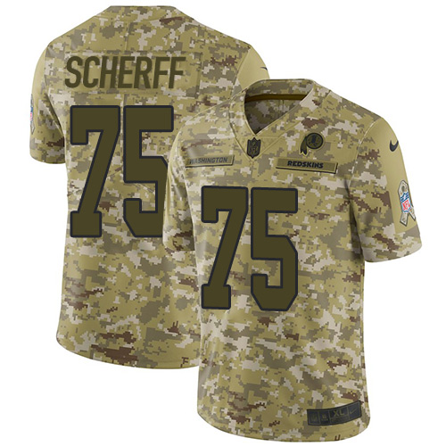 Washington Commanders #75 Brandon Scherff Camo Youth Stitched Limited 2018 Salute to Service Jersey Youth cheap jerseys for sale - CheapJerseys.Shop