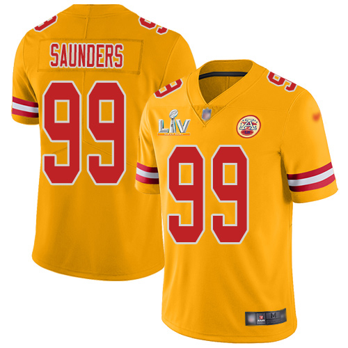 Kansas City Chiefs #99 Khalen Saunders Gold Youth Super Bowl LV Bound Stitched Limited Inverted Legend Jersey Youth cheap jerseys for sale - CheapJerseys.Shop