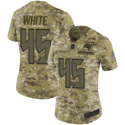 Buccaneers #45 Devin White Camo Women's Stitched Limited 2018 Salute To Service Jersey cheap jerseys for sale - CheapJerseys.Shop