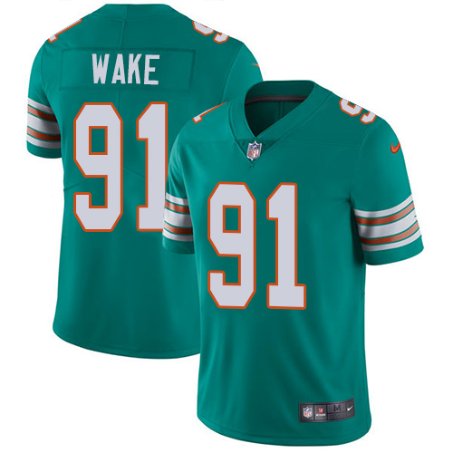 Miami Dolphins #91 Cameron Wake Aqua Green Alternate Men's Stitched Vapor Untouchable Limited Jersey Men's cheap jerseys for sale - CheapJerseys.Shop