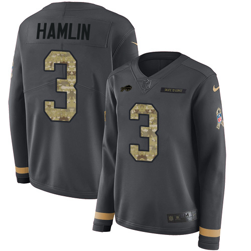 Bills #3 Damar Hamlin Anthracite Salute To Service Women's Stitched Limited Therma Long Sleeve Jersey cheap jerseys for sale - CheapJerseys.Shop