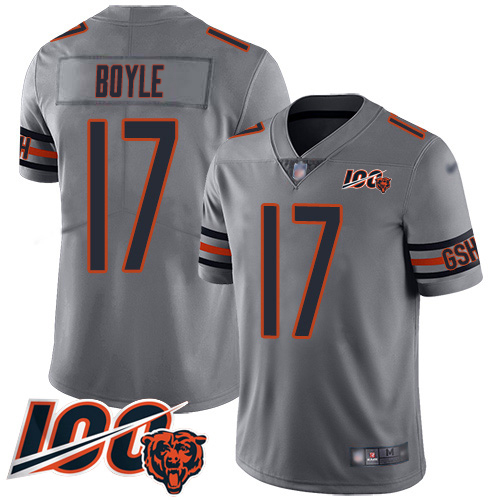 Bears #17 Tim Boyle Silver Youth Stitched Limited Inverted Legend 100th Season Jersey cheap jerseys for sale - CheapJerseys.Shop