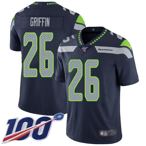 Seattle Seahawks #26 Shaquem Griffin Steel Blue Team Color Youth Stitched 100th Season Vapor Limited Jersey Youth cheap jerseys for sale - CheapJerseys.Shop