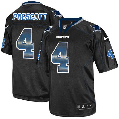 Cowboys #4 Dak Prescott Lights Out Black Men's Stitched Elite Strobe Jersey cheap jerseys for sale - CheapJerseys.Shop