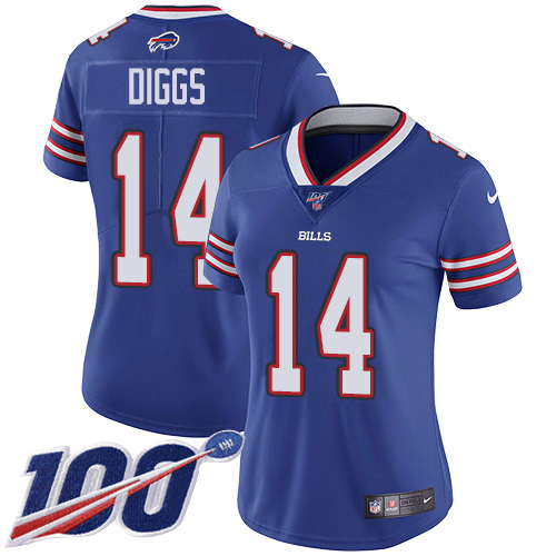 Bills #14 Stefon Diggs Royal Blue Team Color Women's Stitched 100th Season Vapor Untouchable Limited Jersey cheap jerseys for sale - CheapJerseys.Shop