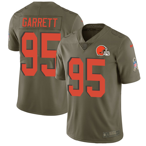 Browns #95 Myles Garrett Olive Youth Stitched Limited 2017 Salute To Service Jersey cheap jerseys for sale - CheapJerseys.Shop