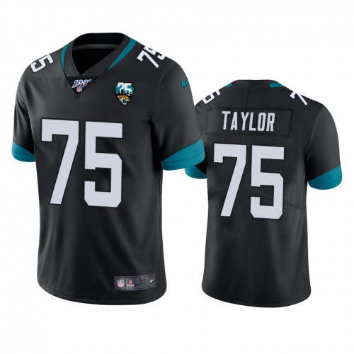 Jacksonville Jaguars #75 Jawaan Taylor Black 25th Anniversary Vapor Limited Stitched 100th Season Jersey Men's cheap jerseys for sale - CheapJerseys.Shop
